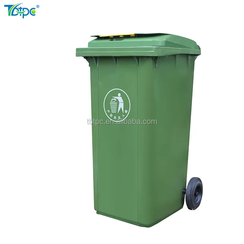 240 litre açık çöp tekerlekli tekerlekli çöp kutuları çöp çöp kutusu için 2 tekerlekler