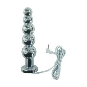 Elétrica onda de choque fisioterapia equipamentos metal anal plug mama massageador eletro sexo aço butt plug brinquedos sexuais