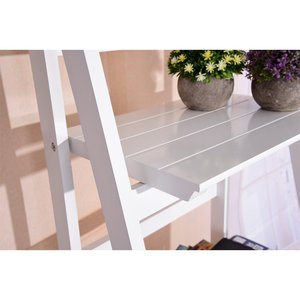 Estante de flores soporte de plantas estante de macetas libro de exhibición unidad de almacenamiento de escalera plegable de madera de <span class=keywords><strong>4</strong></span> niveles, blanco - Product Image 4