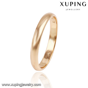 13766 Xuping 18k color oro gracioso <span class=keywords><strong>anillo</strong></span> <span class=keywords><strong>de</strong></span> <span class=keywords><strong>casado</strong></span> con diseño simple para mujeres y hombres - Product Image 1