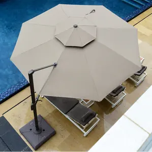 광고 방풍 고품질 알루미늄 야외 카페 우산 파티오 레스토랑 양산 차양 정원 우산