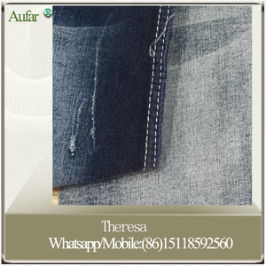 Comercio al por mayor teñido sarga de algodón <span class=keywords><strong>lycra</strong></span> pantalones de mezclilla tela - Product Image 1