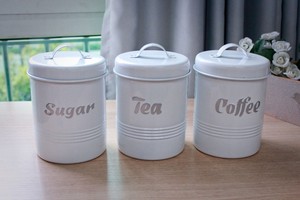 Juego de 3 Recipientes para Azúcar, Café y Té, de Metal Galvanizado con Recubrimiento en Polvo, para Almacenamiento en la Cocina, Gran Venta en <span class=keywords><strong>Amazon</strong></span> - Product Image 4