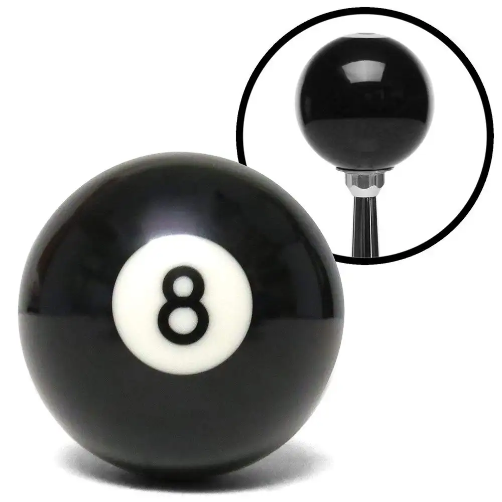 No. 8 Top Sekiz Havuz Billiard Ball Özel manuel vites topuzu Kolu Kolu Siyah ve Beyaz