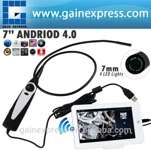 C0598AM видео хранение осмотр Бороскоп эндоскоп / 7мм головка водонепроницаемая камера с 7-дюймовым монитором Android