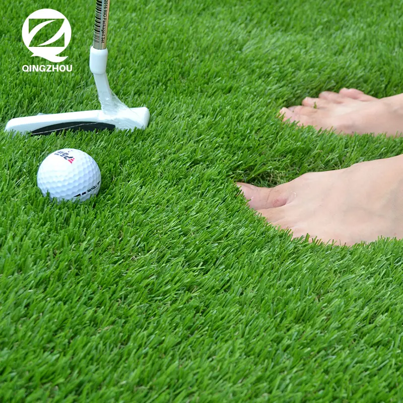 QINGZHOU Green Turf Garden Landscaping Golf Cheap Artificial Grass Artificial Lawn