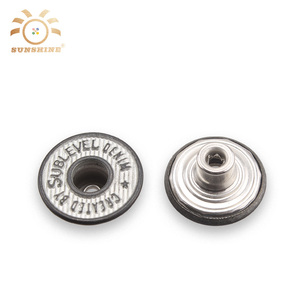 Personnalisé bleu <span class=keywords><strong>jean</strong></span> imprimé à coudre boutons et rivets - Product Image 2