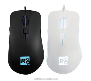 <span class=keywords><strong>Souris</strong></span> optique de jeu filaire R8 6d, disponible en noir et blanc, avec connexion USB, meilleure vente - Product Image 1