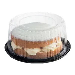 कस्टम डिस्पोजेबल 10 इंच प्लास्टिक बॉक्स केक के लिए ढक्कन के साथ कस्टम डिस्पोजेबल 10 इंच प्लास्टिक कंटेनर