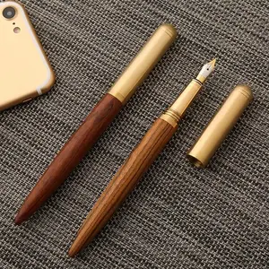 metal copper engraved stationery new arrived high quality luxury brass wood gift fountain pens