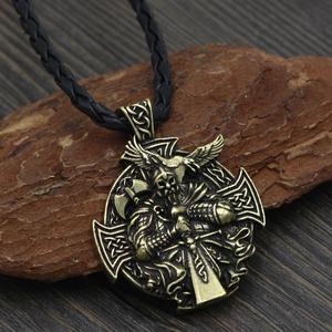 Collane Amuleto Runa dei <span class=keywords><strong>Vichinghi</strong></span> Norreni con Cordino in Pelle e Nodo Animale, Tipo Catena per Matrimoni, <span class=keywords><strong>Gioielli</strong></span> <span class=keywords><strong>Vichinghi</strong></span> - Product Image 4