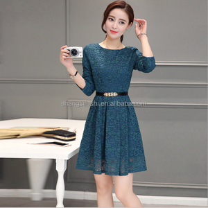 2017 Printemps nouvelle arrivée robe <span class=keywords><strong>pull</strong></span>, manches longues pour femmes <span class=keywords><strong>ras</strong></span> du cou 7GG dentelle <span class=keywords><strong>pull</strong></span> robes - Product Image 4