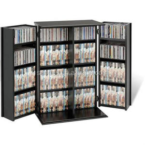 หรูหราชั้นยืนสีดำพลาสติก CD Rack