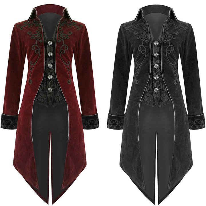 Giacca Uomo Stile Steampunk Vittoriana - Lunga, Gotica, Per Halloween, Cosplay, Feste In Costume