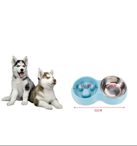 Atacado fabricante viagem ao ar livre antiderrapante aço inoxidável alimentador lento do cão do animal de estimação tigela - Product Image 6