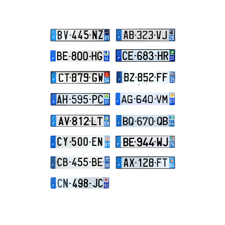 ป้ายทะเบียนรถแบบระเหิดแนวยุโรปป้ายโลหะเปล่าสลักลายนูนป้ายทะเบียนรถแบบสั่งทำ