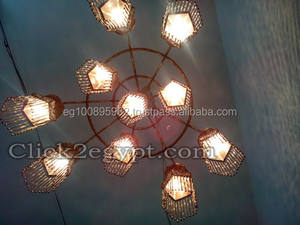 BR345 Traditional Style <b>Large</b> Dining Room Chandelier Handmade Brass <b>Beaded</b> Pendant Lights with Incandescent Bulbs - Product Image 4