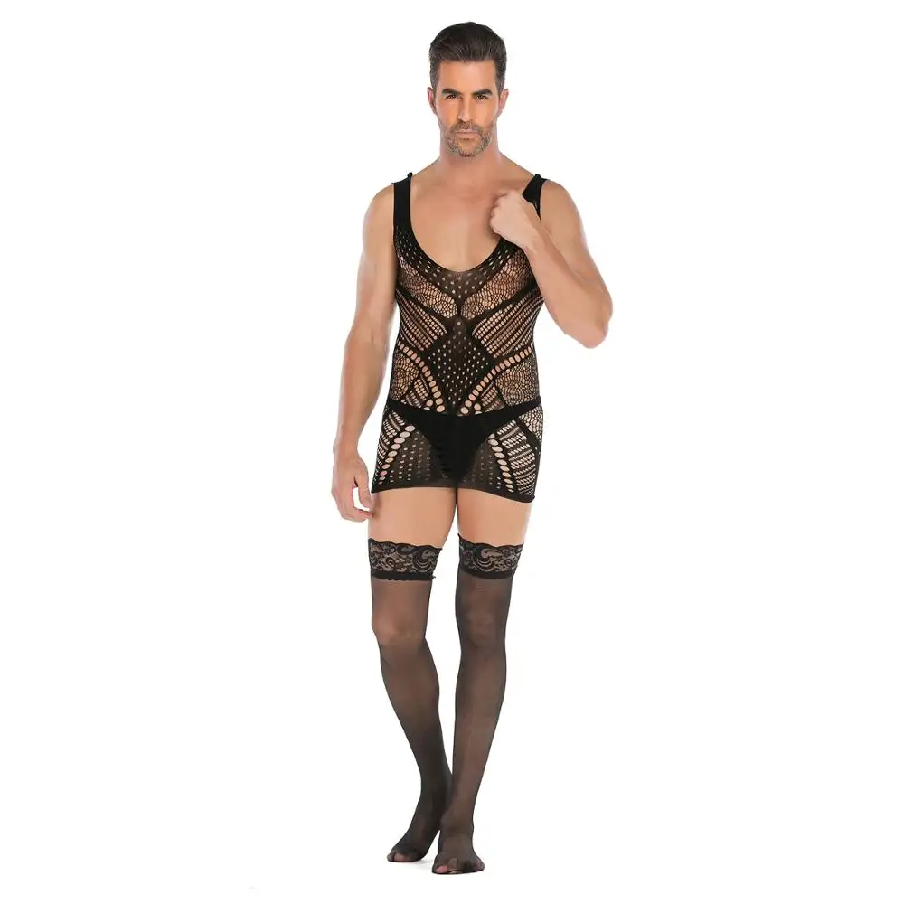 Người Đàn Ông Gợi Cảm Bodystocking Fishnet Dress Stocking Phù Hợp Với Người Đàn Ông Gợi Cảm Đồ Lót Đồ Ngủ