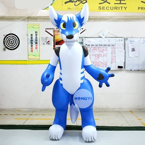 PVC Kín Đồ Chơi Chất Lượng Cao Màu Xanh Khổng Lồ May Đứng Di Động <span class=keywords><strong>Inflatable</strong></span> <span class=keywords><strong>Wolf</strong></span> - Product Image 2