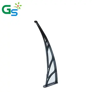 Outdoor Front Door Window Awning Patio Polycarbonate PC Cover Canopy Window Awning Plastic Black Bracket