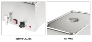 Baño María Eléctrico Portátil de Acero Inoxidable de Grado Comercial BM150-<span class=keywords><strong>3B</strong></span>, 1200W GN1/3x3, Ideal para Hoteles y Restaurantes - Product Image 4