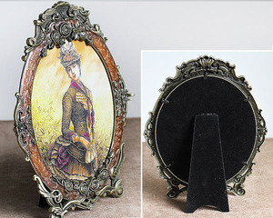 Bán lẻ giá tốt hình dạng hình bầu dục Màu Đen Vật liệu hợp kim ủng hộ đám cưới kim loại khung ảnh - Product Image 4