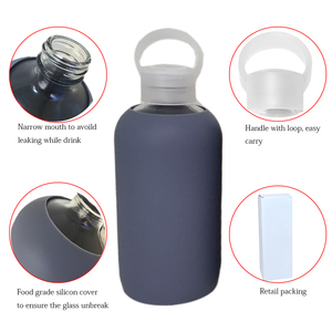 Botella <span class=keywords><strong>de</strong></span> <span class=keywords><strong>agua</strong></span> <span class=keywords><strong>de</strong></span> vidrio Pyrex 500Ml sin BPA con funda <span class=keywords><strong>de</strong></span> silicona - Product Image 2