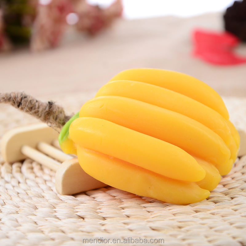 Menior Thai fruit shaped banana handmade soap with rope home funny hand face soap for facial whitening moisturizing