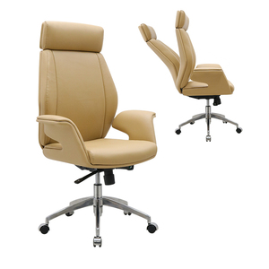 Piezas de Silla de Oficina Ejecutiva de Respaldo Alto Mjx Recaro 200kg Ergonómica <span class=keywords><strong>Steelcase</strong></span> de Madera Antigua de Diseño con Respaldo Alto de Cuero - Product Image 1