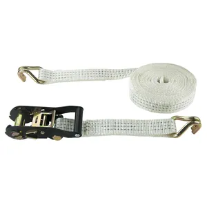 1.5 Inch 3000Kg Dubbele J Haak Witte Bandjes Ratchet Tie Down Bandjes