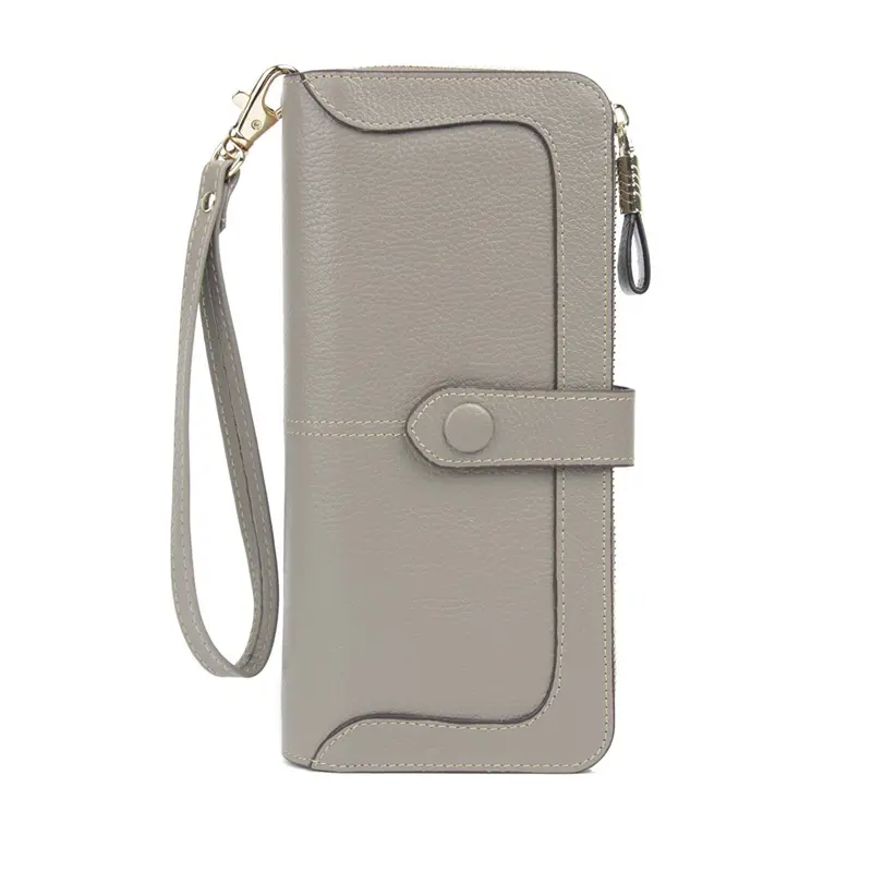 Womens RFID Blocking Real Leather Wallet Ladies Zipper Wristlet Clutch woman wallet 2023 designer girl phone case handbag