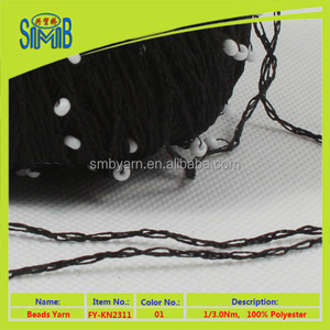 producto nuevo granos de poliéster <span class=keywords><strong>hilo</strong></span> de fantasía para de punto tejido de punto hilos negros con cuentas - Product Image 1