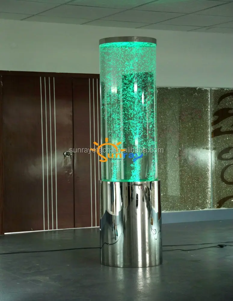 Tubo de burbuja LED de pie personalizado H71 "/1,8 m, pantalla y divisor LED para oficina en casa, hotel, restaurante y ceremonia