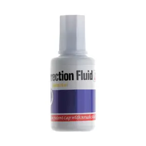 China Wholesale high quality 8-12ML white colored correction fluid with Brush Tip