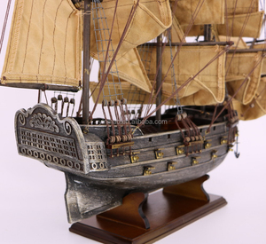 "USS costituzione" in legno pirata modello di nave, 72cm di lunghezza, antico argento USA famosa nave pirata - Product Image 6