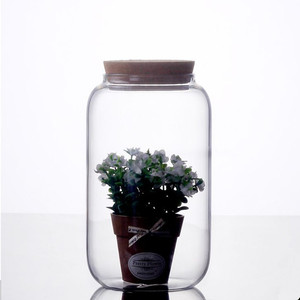 Transparent Glass Terrarium with LED Lights for Wedding and Moss/Nature Plant Decor Art Deco Design Round Shape Tabletop <strong>Vase</strong> - Product Image 1