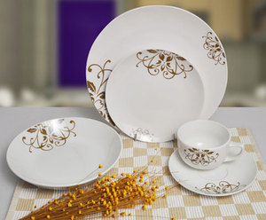 Service de table de 16 pièces en porcelaine, vaisselle avec motifs de <span class=keywords><strong>points</strong></span> <span class=keywords><strong>blancs</strong></span>, avec impression parfaite - Product Image 4
