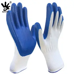 Blue Color Gaomi Rubber Nitrile Coated Working Gloves Construction Gloves