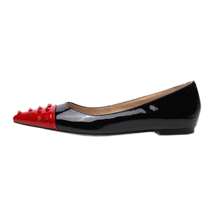 <span class=keywords><strong>Scarpe</strong></span> basse da donna all'ingrosso <span class=keywords><strong>a</strong></span> <span class=keywords><strong>punta</strong></span> da ufficio da donna indossano comode piatte <span class=keywords><strong>con</strong></span> pompe per rivetti - Product Image 4