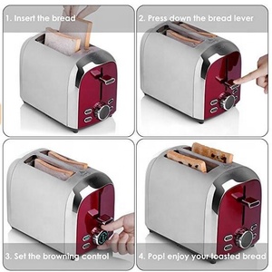 New 2-Slice Stainless Steel Digital <strong>Toaster</strong> with Reheat &amp; Defrost Functions 850W - Product Image 4
