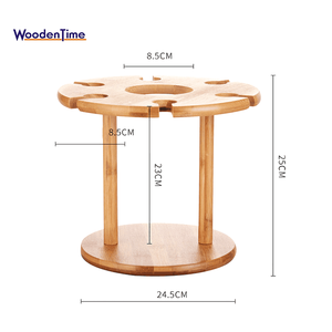 Bambou <span class=keywords><strong>Vin</strong></span> Bouteille En <span class=keywords><strong>Verre</strong></span> Titulaire Gobelets <span class=keywords><strong>Rouge</strong></span> <span class=keywords><strong>Vin</strong></span> <span class=keywords><strong>Verre</strong></span> Séchage Rack Présentoir pour 6 Verres <span class=keywords><strong>à</strong></span> <span class=keywords><strong>pied</strong></span> et 1 bouteille - Product Image 3
