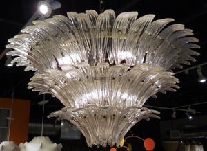 Lustre Décoration Artistique Design 360 Verre Verre de Murano Économie d'Énergie Verre Moderne Contemporain Soufflé à la Main Art Plume Blanc 25 90 - Product Image 2