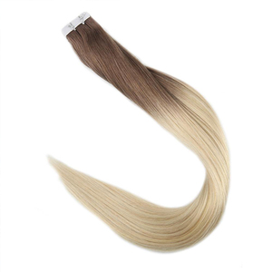 <span class=keywords><strong>Cheveux</strong></span> blonds Couleur De Bonne Qualité 8 # Devenant 60 Blonde Balayage Appliques Humano Fita Adesiva <span class=keywords><strong>Colle</strong></span> dans les <span class=keywords><strong>Cheveux</strong></span> - Product Image 5
