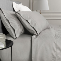 Linge de lit d'hôtel de qualité supérieure, percale blanche, 100% coton, draps plats blancs, satin, drap de lit double