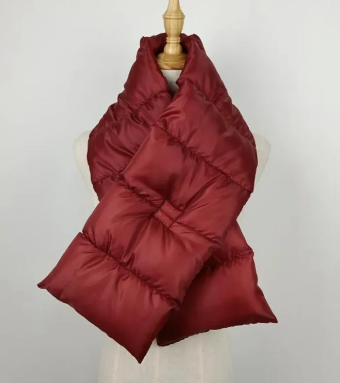 Nylon tessuto verso il basso puffer sciarpa 18*110 cm giù scialle per l'inverno all'ingrosso