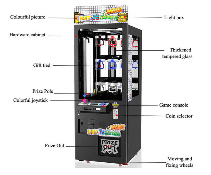 Nice Quality Coin Operated Toy Game Black Vending Machine Master Key