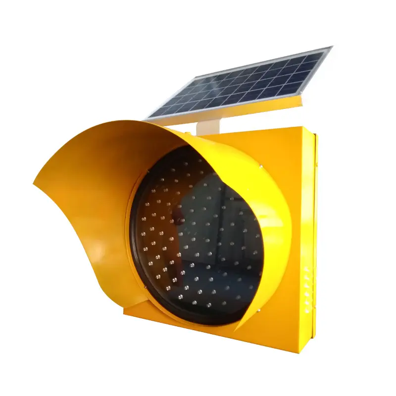 China Supplier Traffic Signal Yellow Solar Flashing Warning Light