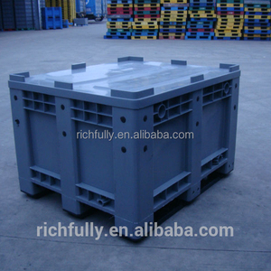 Solid plastic pallet box / box pallet with lid