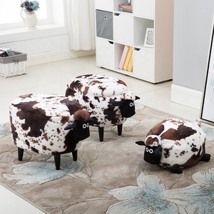 Modern Living Room Furniture <strong>Leather</strong> <strong>Stool</strong> Chair Morocco Kids Animal Wooden Footstool Chairs Velvet Ottoman Step <strong>Stool</strong> for Kids - Product Image 2