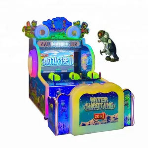 Plantas vs zombie 3 jugadores niños coin operated agua shooting máquina de videojuegos